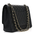 Caviar Quilted Maxi Double Flap Black
