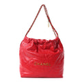 Shiny Calfskin Quilted Small Chanel 22 Red