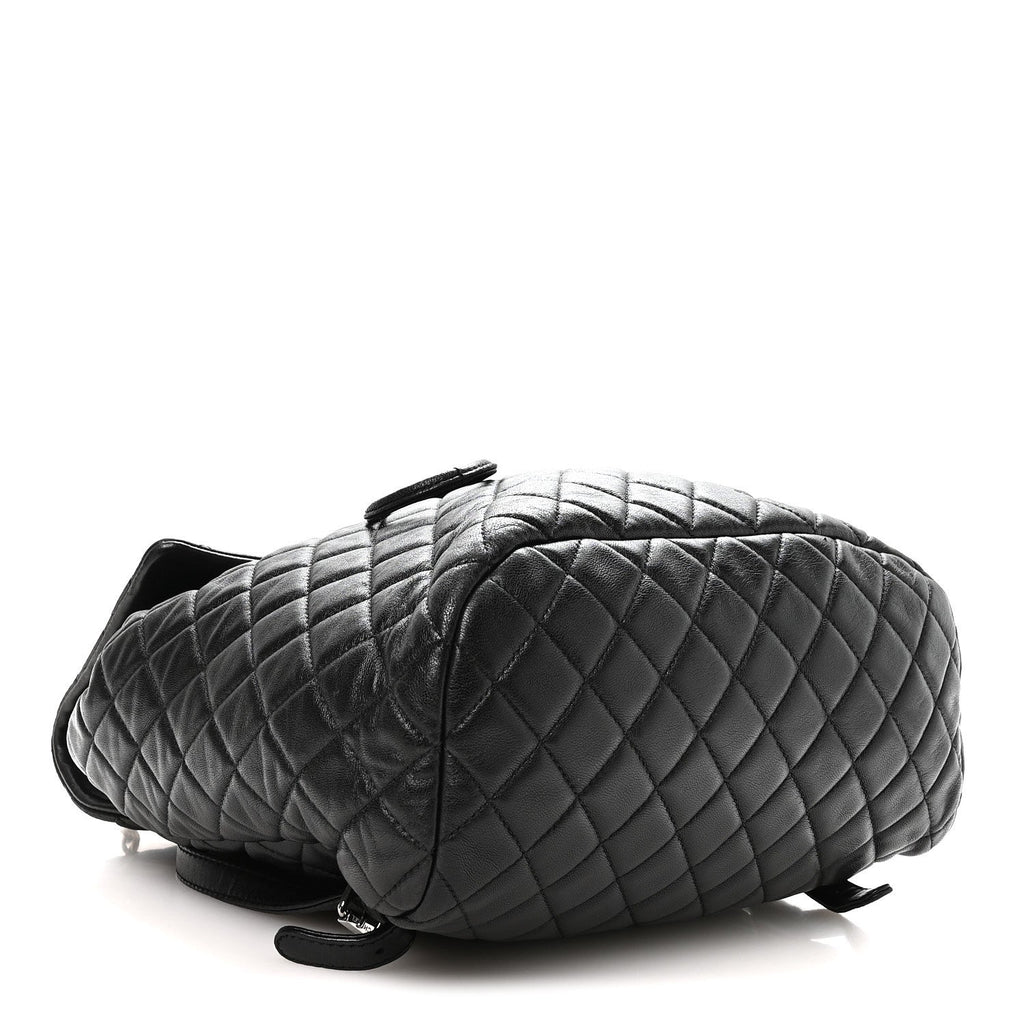 Lambskin Quilted Large Urban Spirit Backpack Black