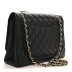 Caviar Quilted Maxi Double Flap Black