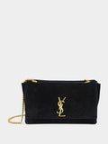 Reversible Kate Medium Bag in Black Suede