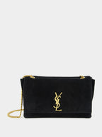 Reversible Kate Medium Bag in Black Suede