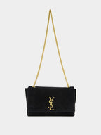 Reversible Kate Medium Bag in Black Suede