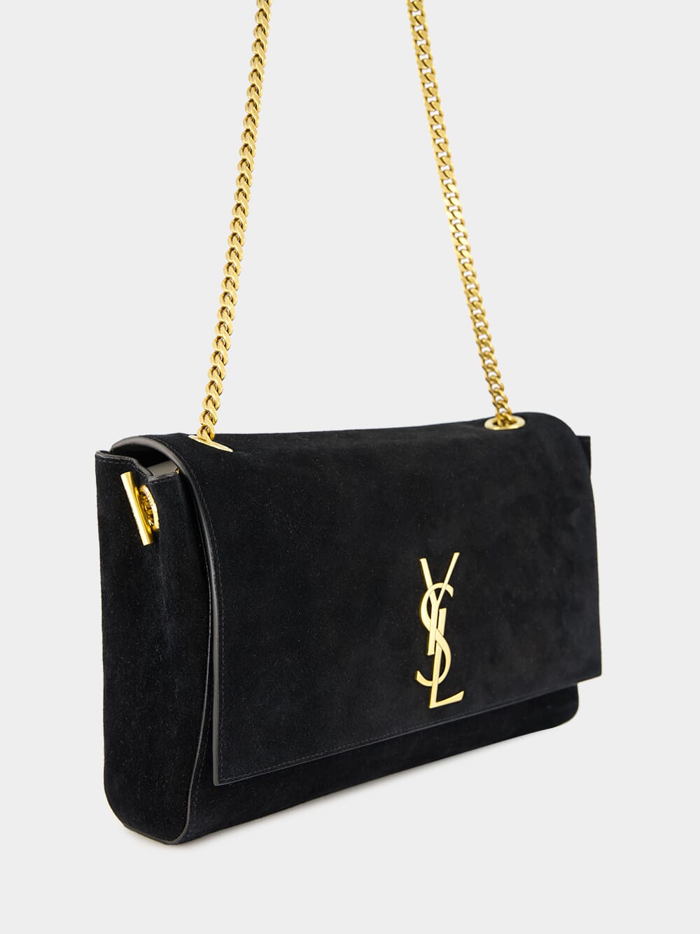 Reversible Kate Medium Bag in Black Suede