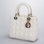 Christian Dior White Lady Dior Medium Bag