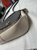 Crossbody Designer By Coach In Brown & Cream, Size:Small