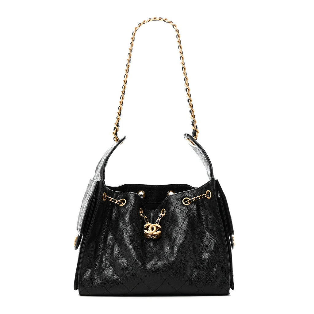 Caviar Quilted Small Chanel 25 Handbag Black