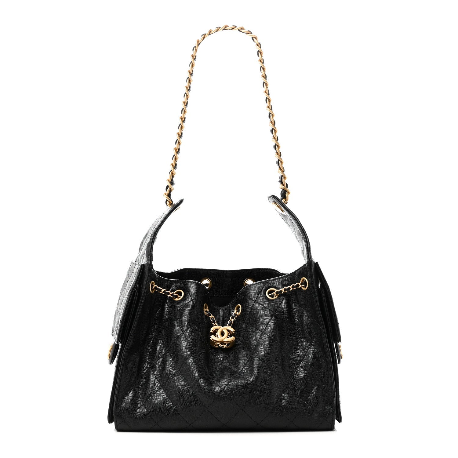 Caviar Quilted Small Chanel 25 Handbag Black