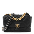 Lambskin Quilted Large Chanel 19 Flap Black
