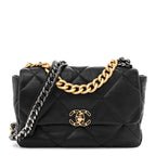 Lambskin Quilted Large Chanel 19 Flap Black