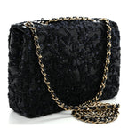 Sequin Quilted Small Single Flap Black