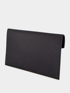 Black Uptown Grain Leather Clutch