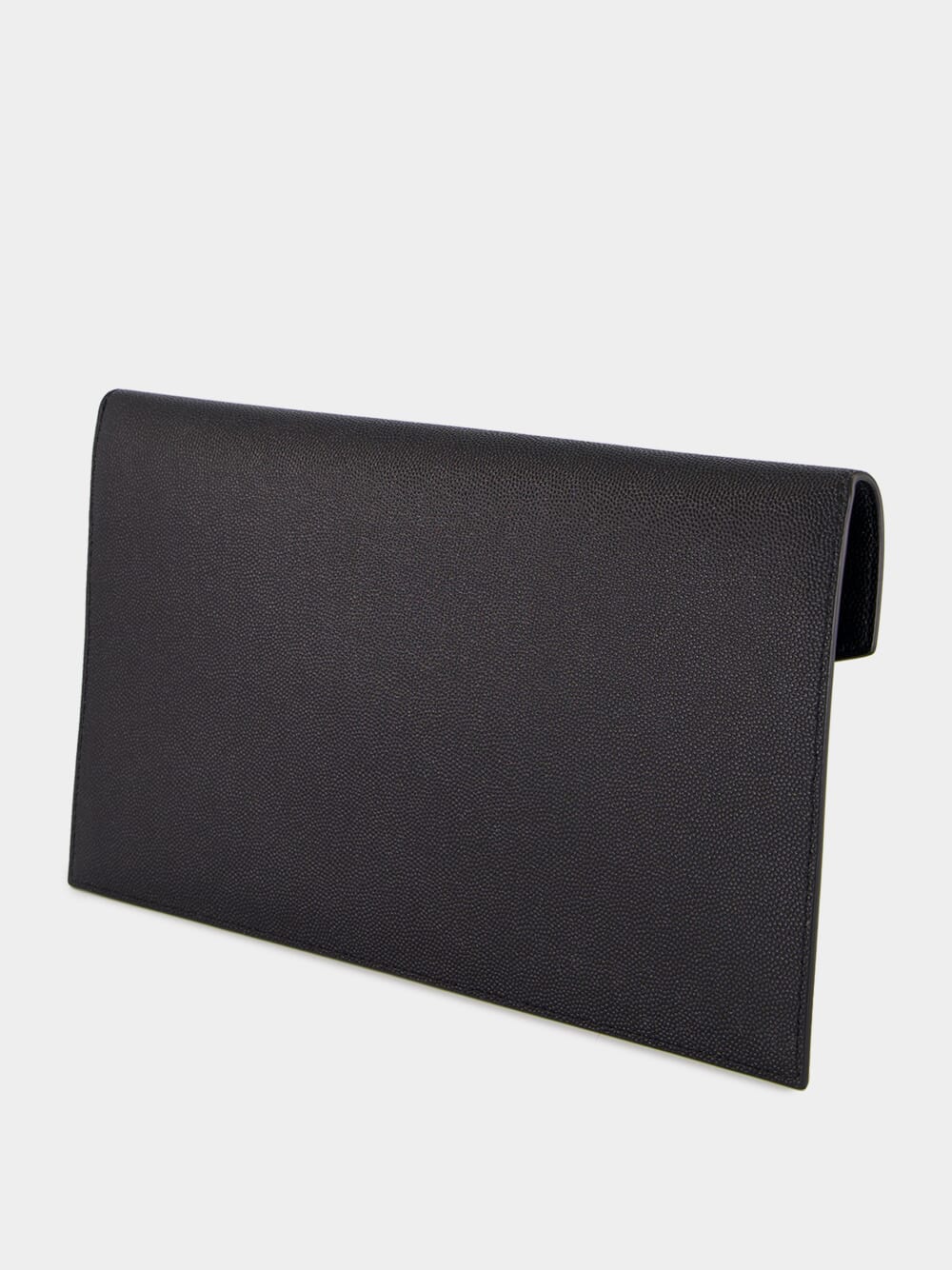 Black Uptown Grain Leather Clutch