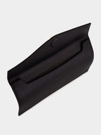 Black Uptown Grain Leather Clutch