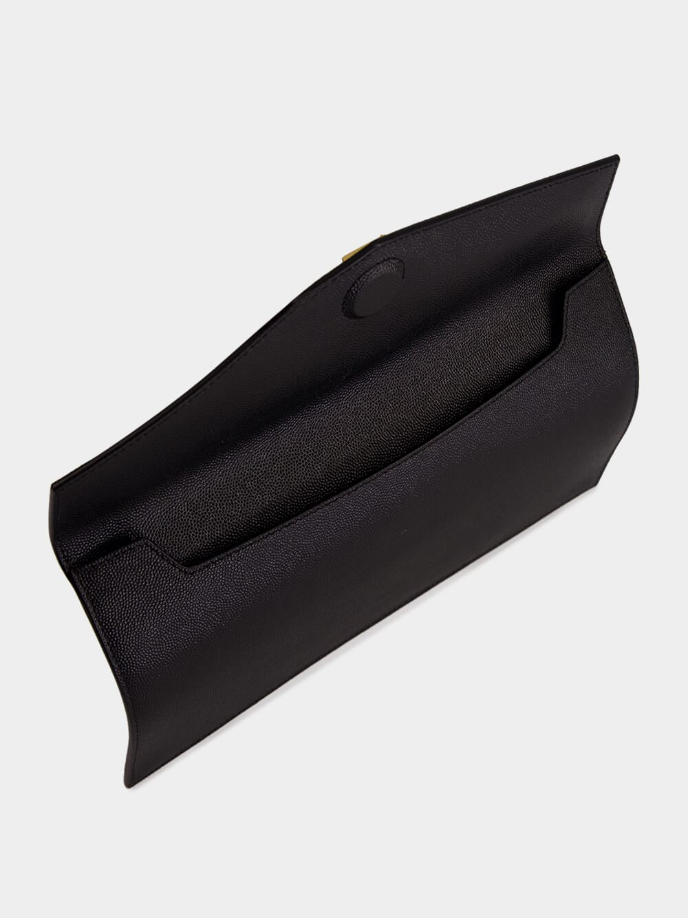 Black Uptown Grain Leather Clutch