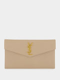 Dark Beige Uptown Pouch in Grain de Poudre Leather