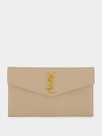 Dark Beige Uptown Pouch in Grain de Poudre Leather