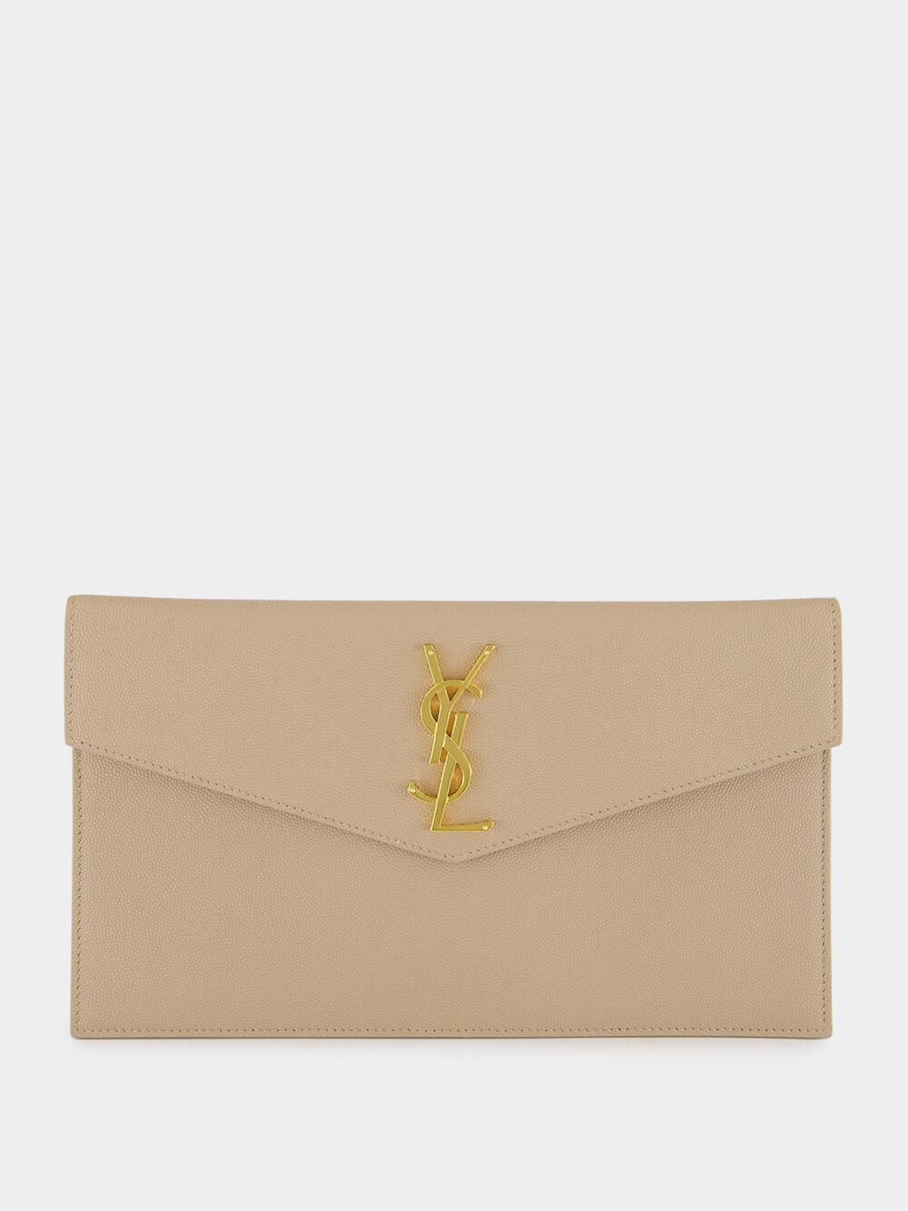 Dark Beige Uptown Pouch in Grain de Poudre Leather