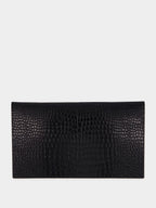 Crocodile-Embossed Leather Uptown Pouch