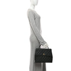 Caviar Quilted Jumbo Kelly Flap Black