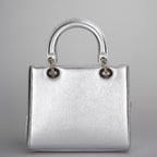 Christian Dior Leather Lady Dior Shoulder Bag in Silver Limited Edition