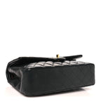 Lambskin Quilted Medium Double Flap Black
