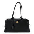 Calfskin Large Perfect Bowling Bag Black