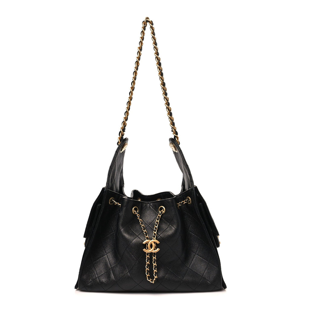 Caviar Quilted Small Chanel 25 Handbag Black