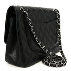 Caviar Quilted Jumbo Double Flap Black