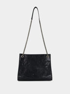 Black Niki Vintage Leather Shopping Bag