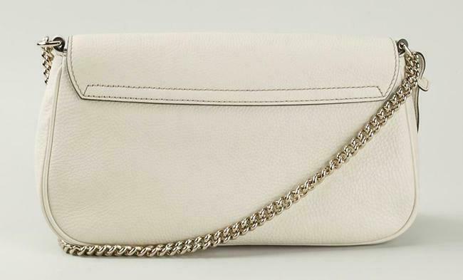 Gucci Soho GG Ivory Off White Leather Handbag Crossbody Clutch Italy Bag NEW