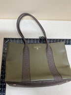 Handbag Designer By Michael Kors In Brown & Green, Size:Large