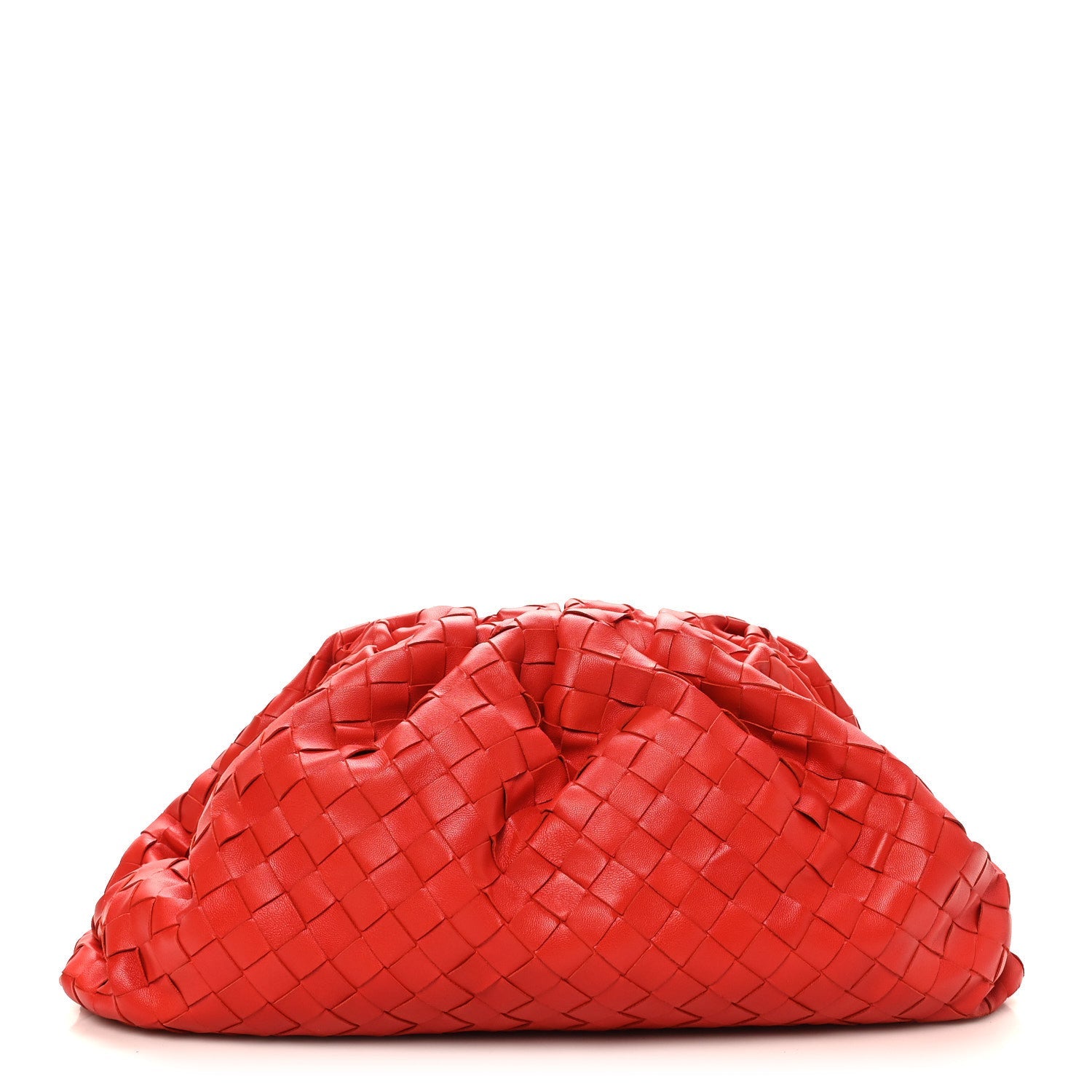 Nappa Maxi Intrecciato The Pouch Oversized Clutch Bright Red