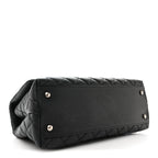 Caviar Lizard Embossed Quilted Small Coco Handle Flap Black