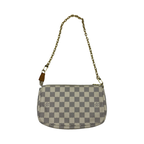 Handbag Luxury Designer By Louis Vuitton In Blue & Cream, Size:Small