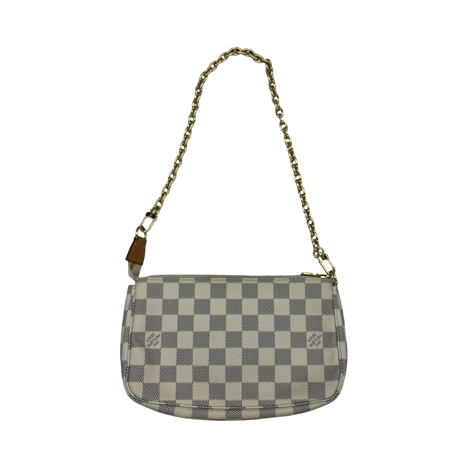 Handbag Luxury Designer By Louis Vuitton In Blue & Cream, Size:Small