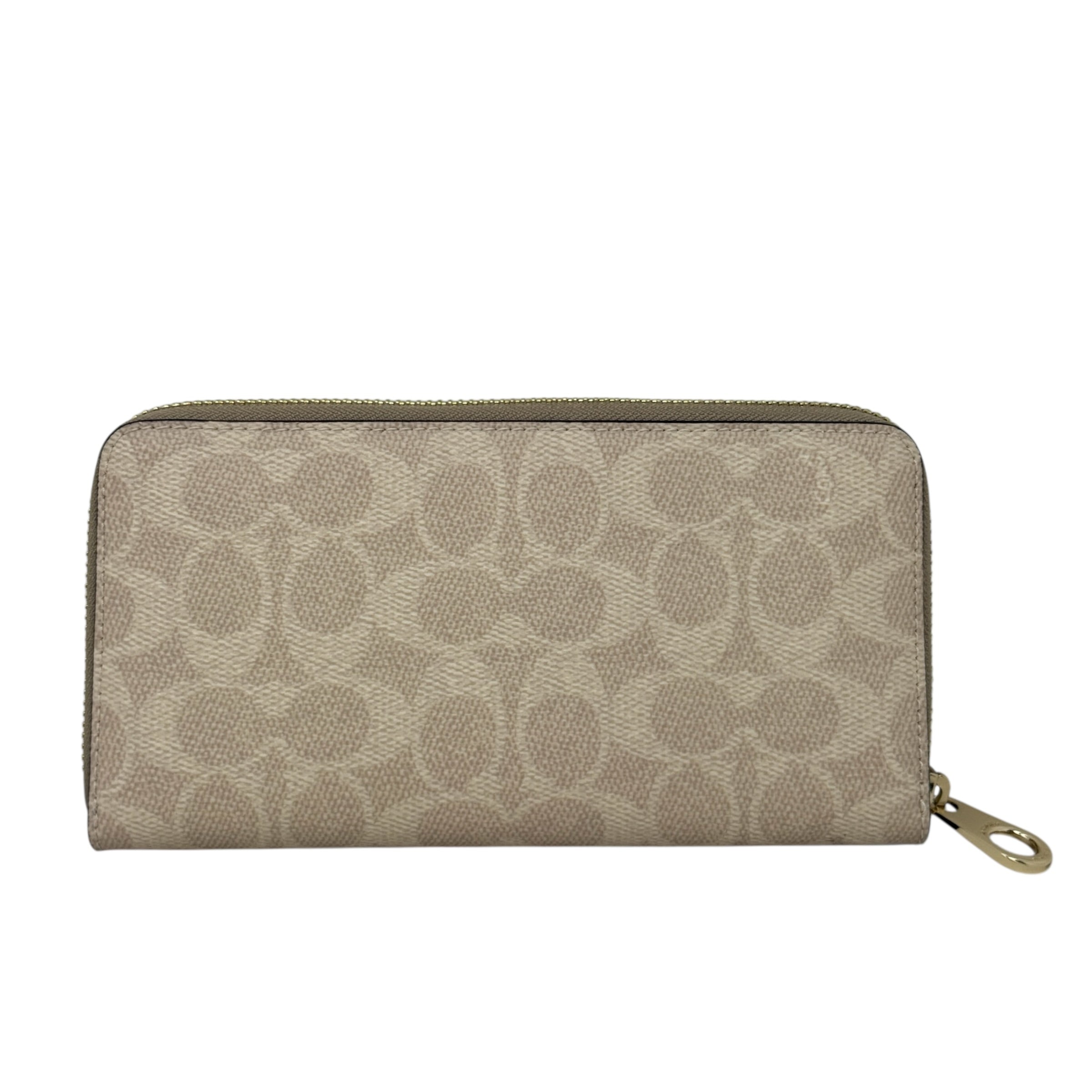 Long Zip Around Wallet In Signature Canvas Designer By Coach, Size: Medium
