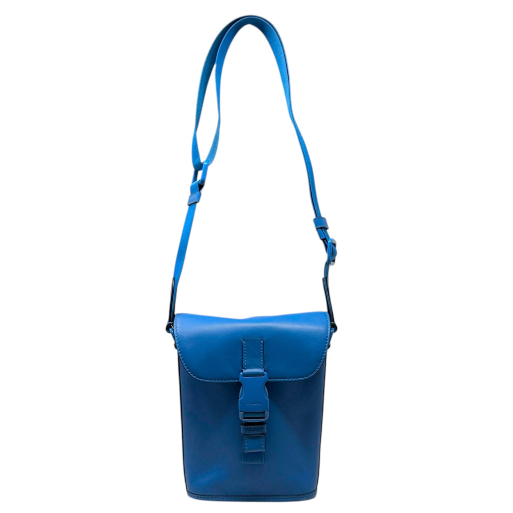 Track Small Flap Leather Crossbody Bag In Racer Blue Designer By Coach, Size: Small