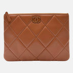 Zip Pouch Quilted Leather