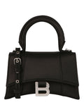Balenciaga Womens Xs Hourglass Top Handle Bag In Satin and Strass