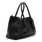 Calfskin Intrecciato Pinacoteca Reversible Tote Black Fondant