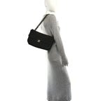 Suede Calfskin Small Souplissimo Maxi Flap Black