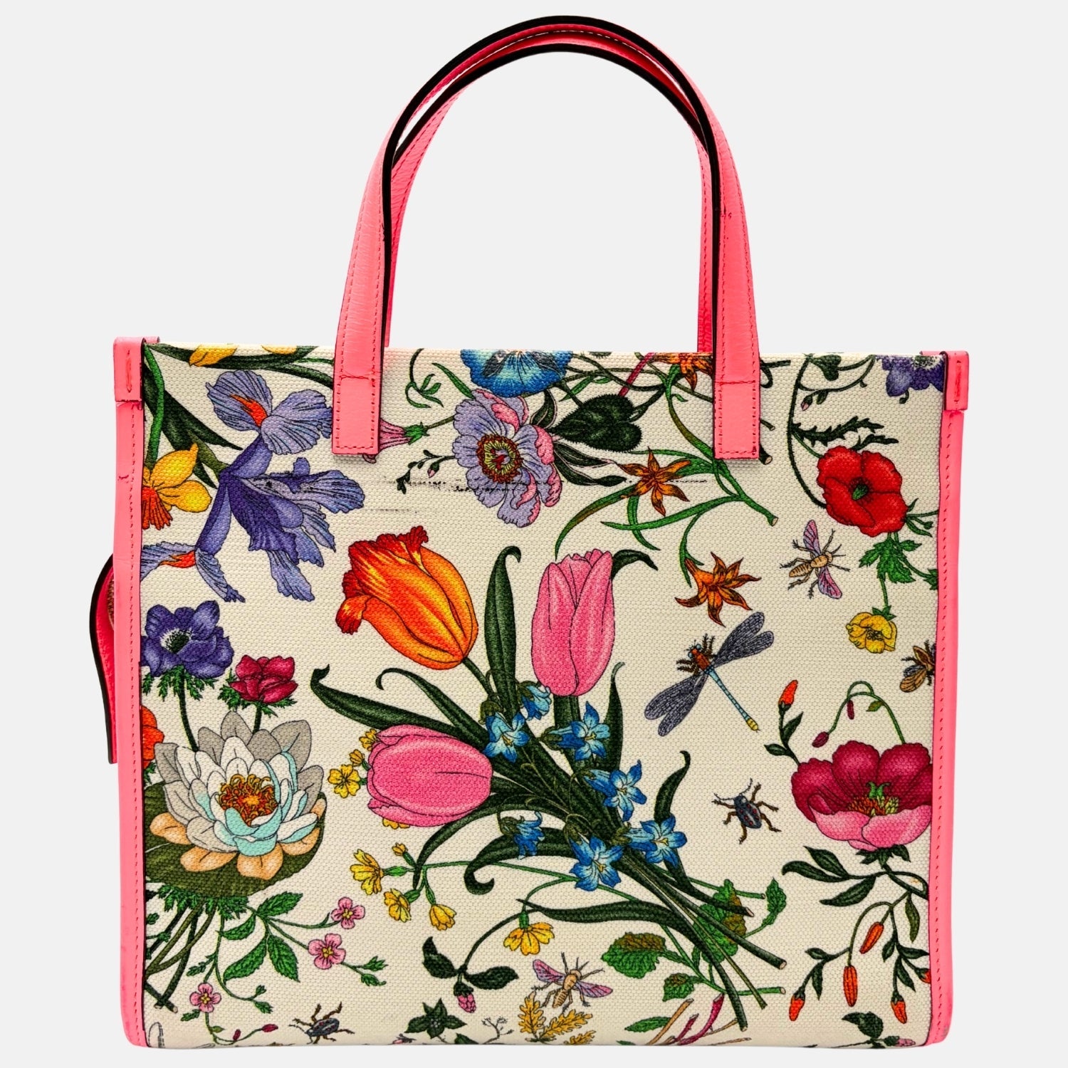 Flora Print Medium Tote Pink Trim