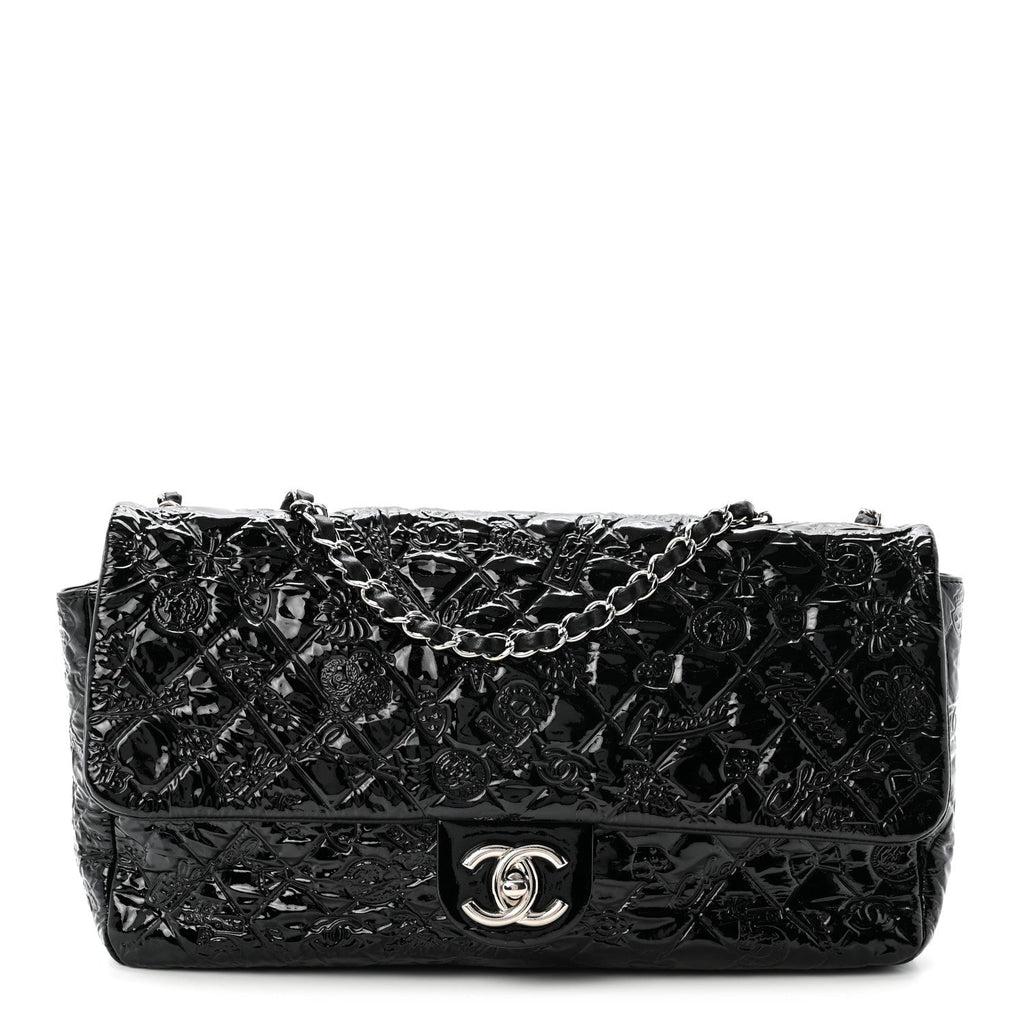 Patent Large Lucky Symbols Flap Black