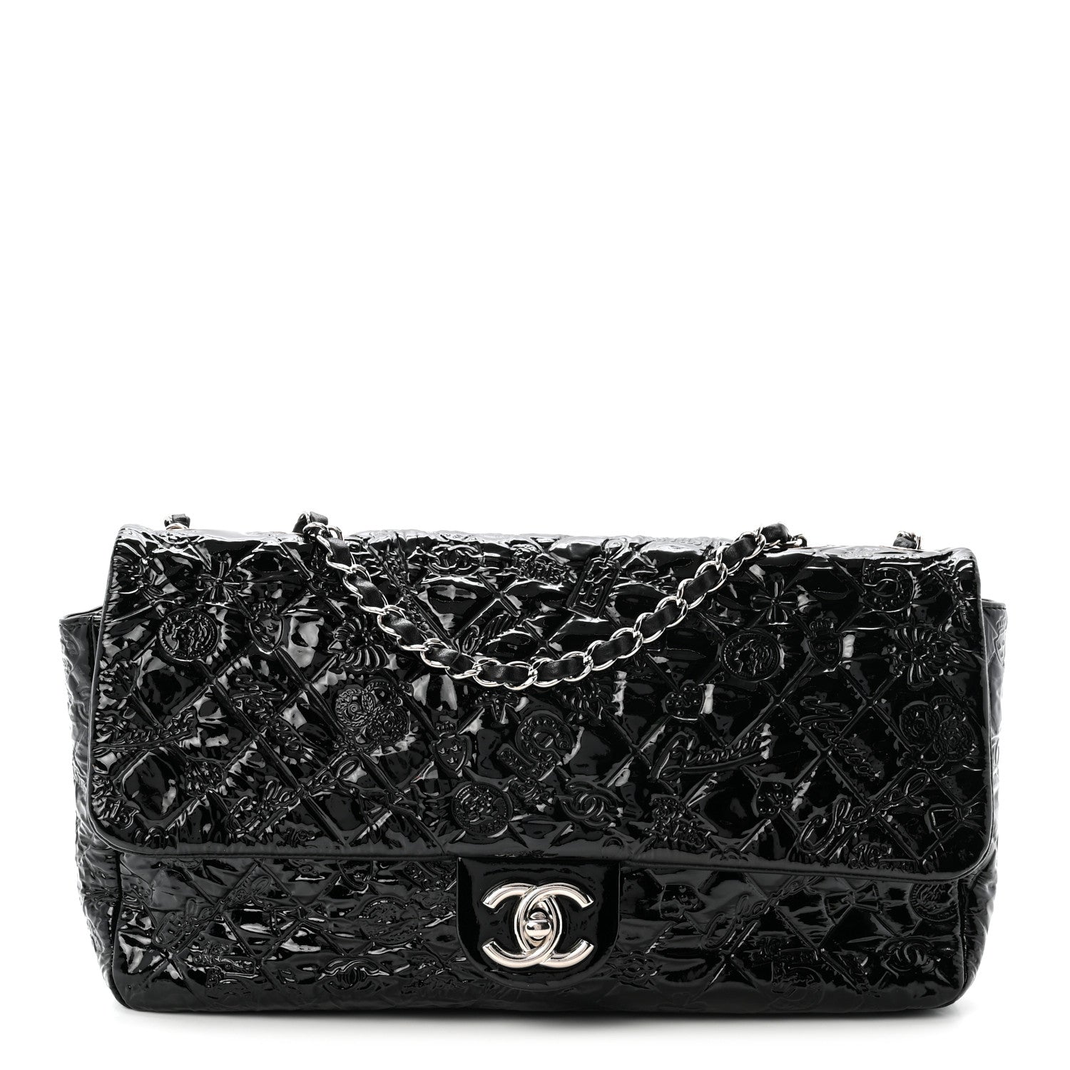 Patent Large Lucky Symbols Flap Black