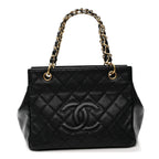 Caviar Quilted Petit Timeless Tote PTT Black