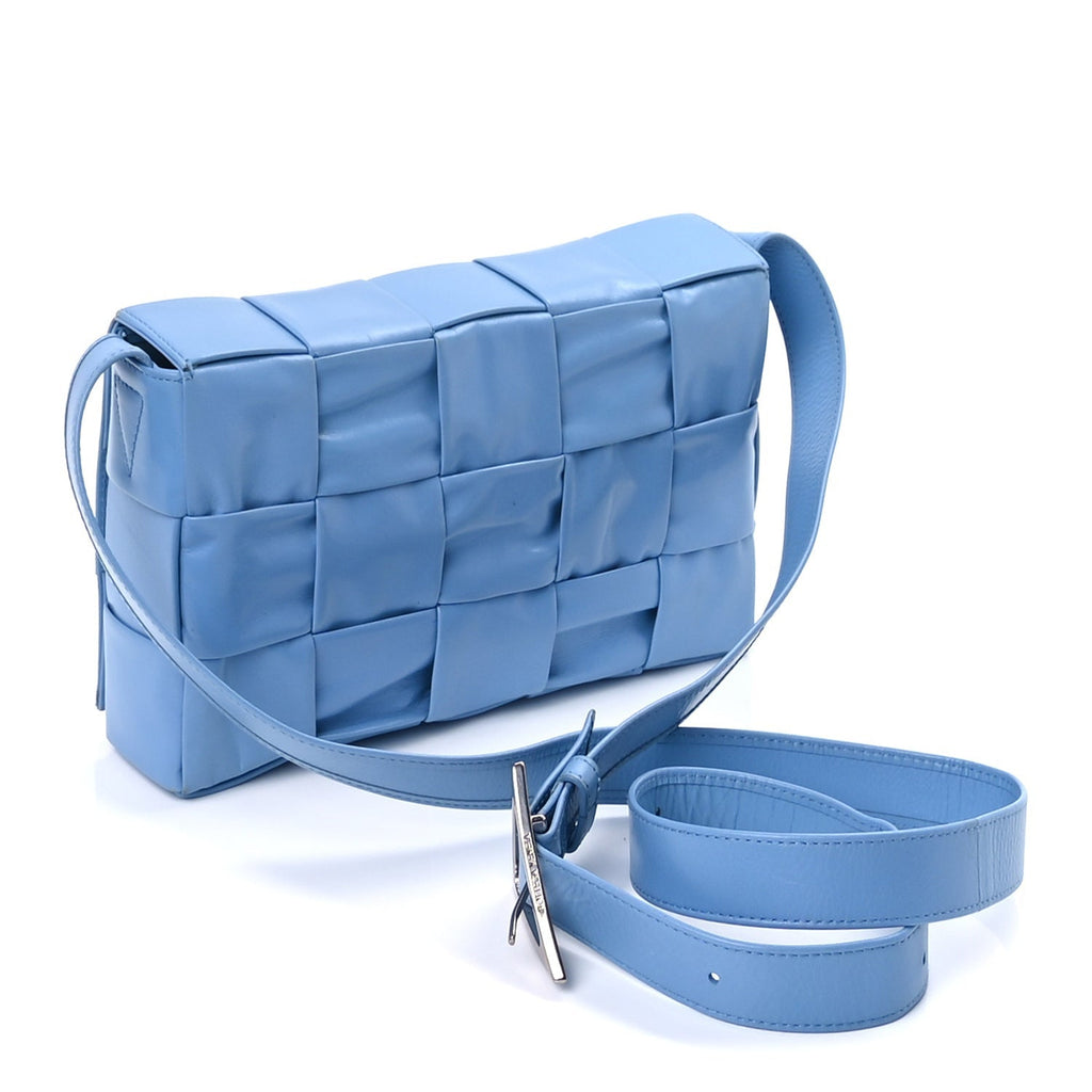 Paper Calfskin Maxi Intreccio Cassette Crossbody Bag  Pool