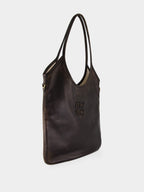 Coffee Brown Ivy Leather Shoulder Bag