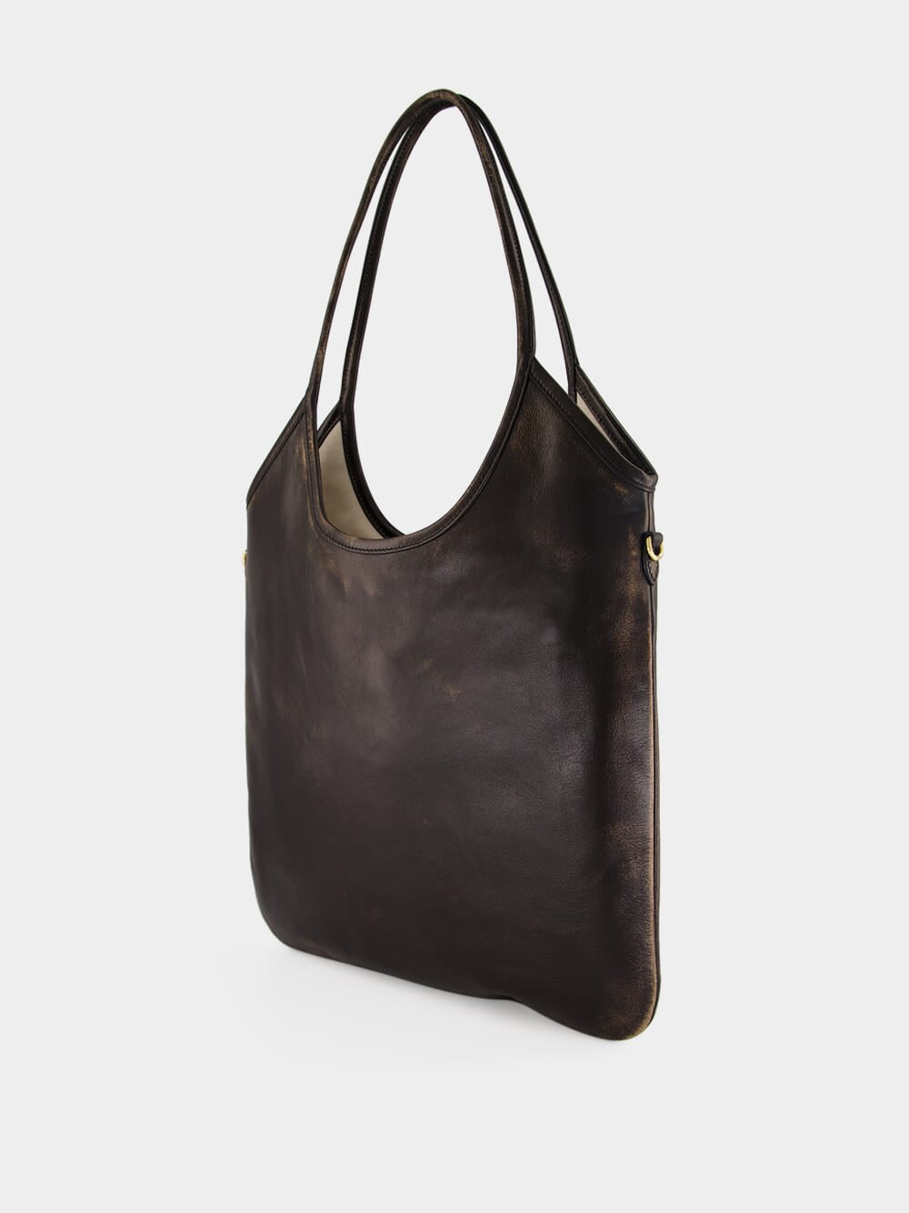 Coffee Brown Ivy Leather Shoulder Bag