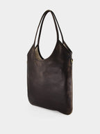 Coffee Brown Ivy Leather Shoulder Bag